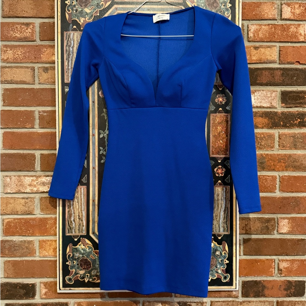 Cobalt Blue Long Sleeve Bodycon Dress